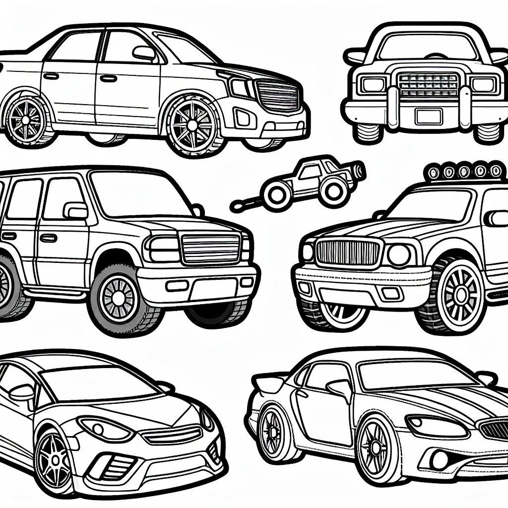 Amuse-toi en coloriant des voitures de différentes marques !