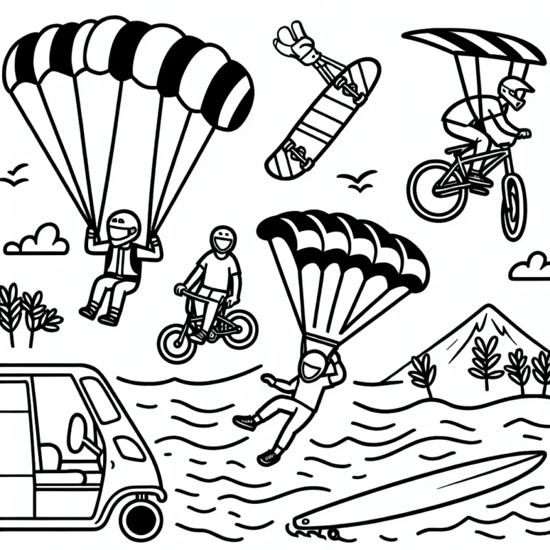 Imaginer les différents sports extrêmes dans un scénario passionnant, le saut en parachute, le surf, le BMX et bien plus encore !
