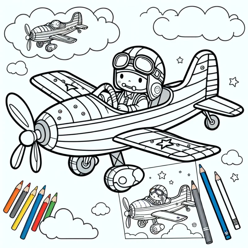Bon, vous êtes un pilote audacieux qui doit donner des couleurs à votre avion pour une mission spéciale. Notre technicien a préparé pour vous un dessin de votre avion. Il est temps maintenant de prendre vos meilleurs crayons de couleur ou feutres pour décorer votre avion comme vous le voulez. Prêt à voyager dans le ciel avec votre avion coloré ? C'est parti !