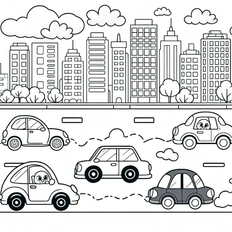 Une course folle au coeur de la ville entre différentes voitures