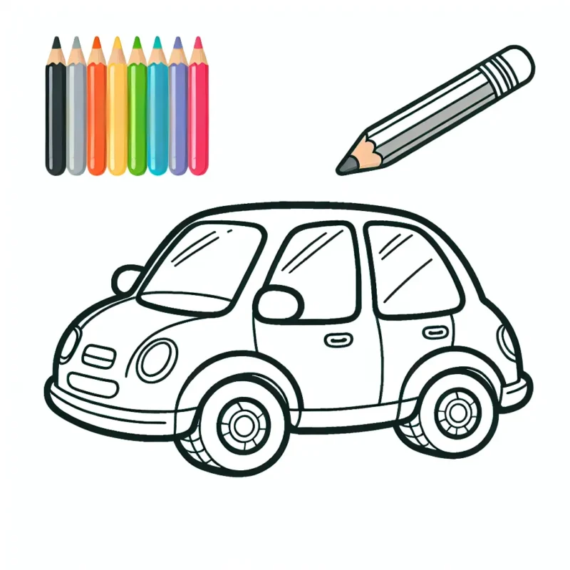 Dessine ta propre voiture par marque avec un crayon et ensuite colorie-le avec tes couleurs préférées.