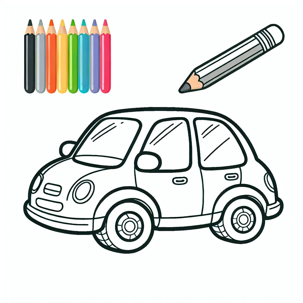 Dessine ta propre voiture par marque avec un crayon et ensuite colorie-le avec tes couleurs préférées.