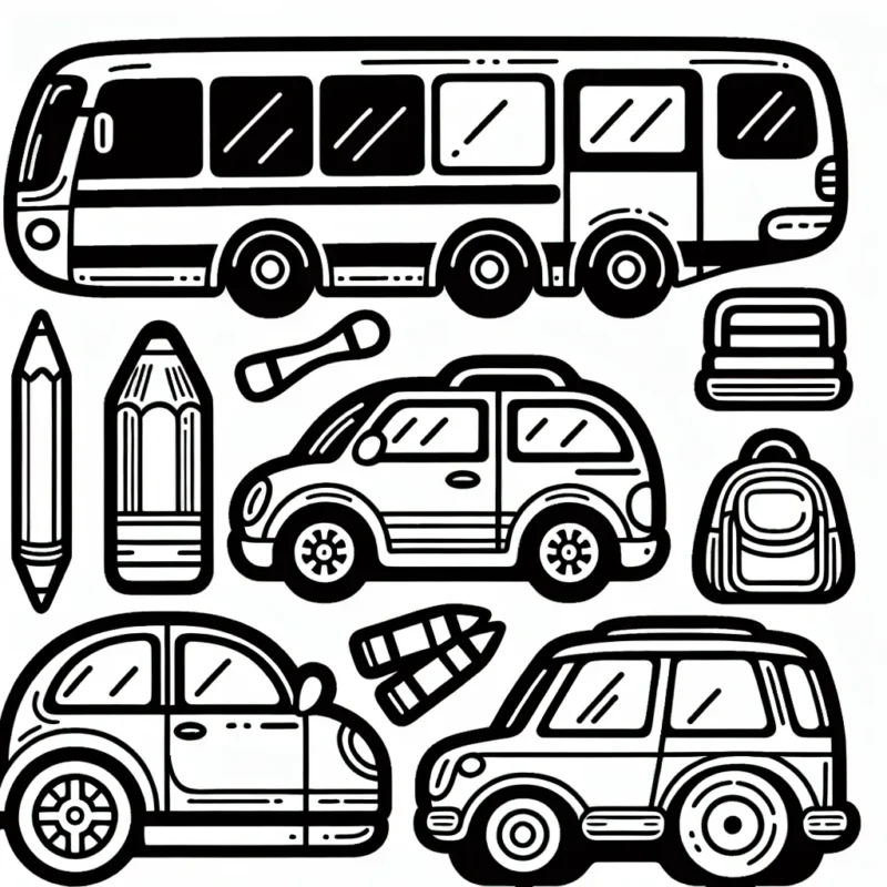 Voitures de différentes marques à colorier