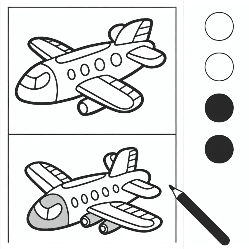 Sujet pour créer un coloriage sur les avions