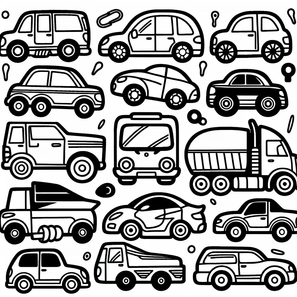 Dessine et colore des voitures de différentes marques reconnues mondialement. Tu y trouveras des marques comme BMW, Mercedes, Audi, Ferrari et bien plus encore !