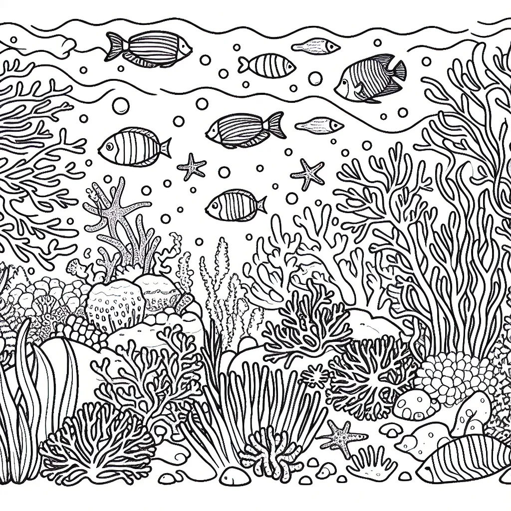 Découvre un monde sous-marin fascinant et complexe! Remplis de couleurs vives ces animaux marins et les plantes sous-marines pour recréer un récif de corail animé!