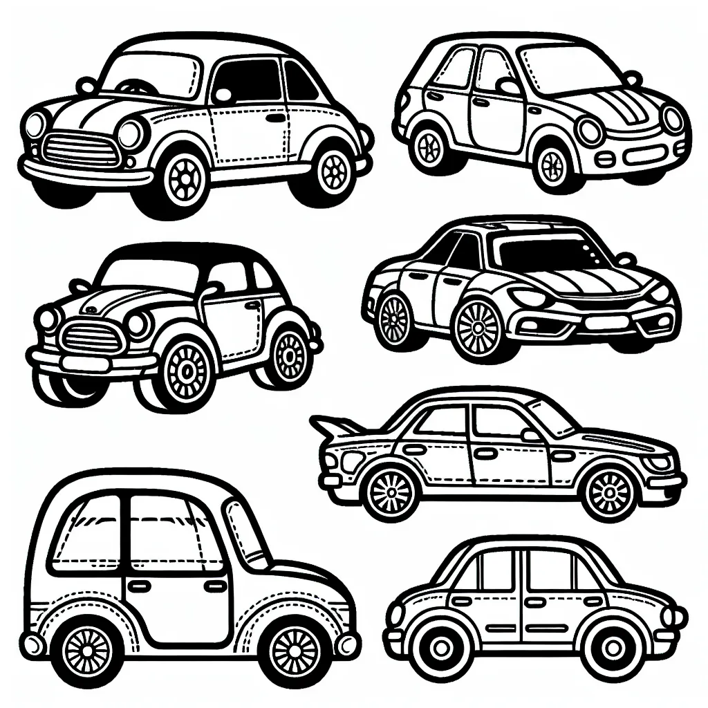 Dessine et colore les différentes marques de voitures du monde entier.