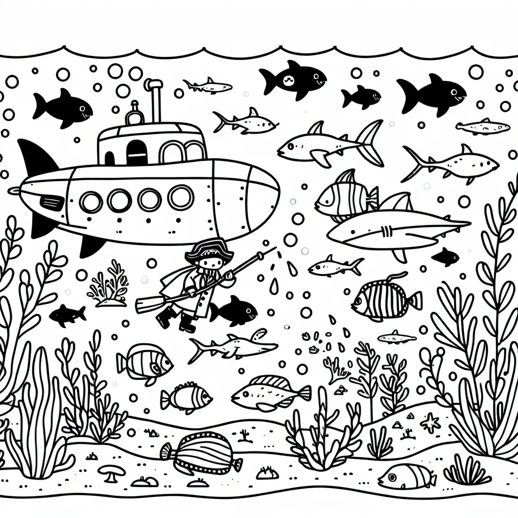 Dans les grands fonds marins se cache un équipage entier de pirates sous-marins, se frayant un chemin à travers les requins, les raies et les bancs de poissons aux couleurs vibrantes ! Parfaits pour notre petit aventurier !