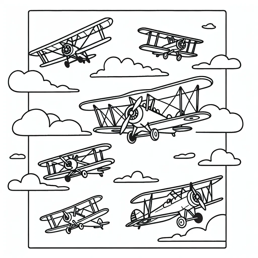 Des avions de différentes époques volant dans le ciel