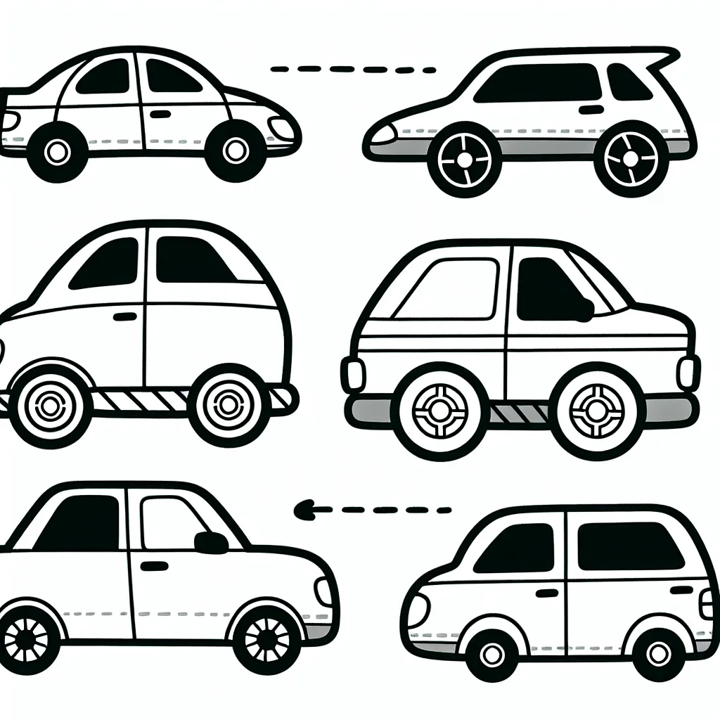 Conception de coloriage autour des voitures par marque