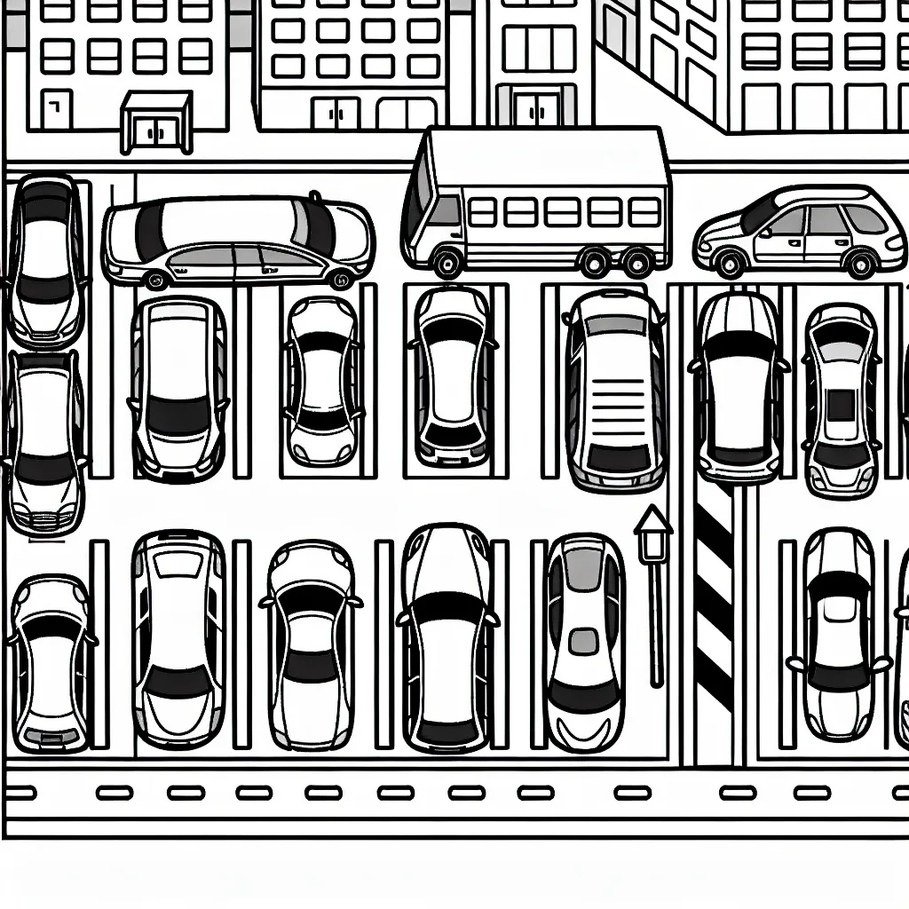 Un parc de stationnement rempli de voitures de différentes formes et tailles