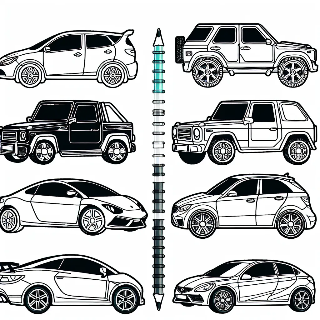 Dans ce cahier, vous allez retrouver différentes marques de voitures à colorier. Chaque dessin représente un modèle unique de chaque marque, ajoutant du réalisme tout en maintenant un design amusant et attrayant pour les enfants.