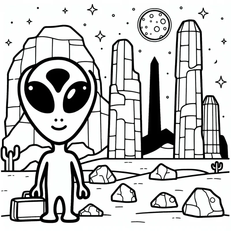 Un gentil extraterrestre visite nos célèbres monuments terrestres