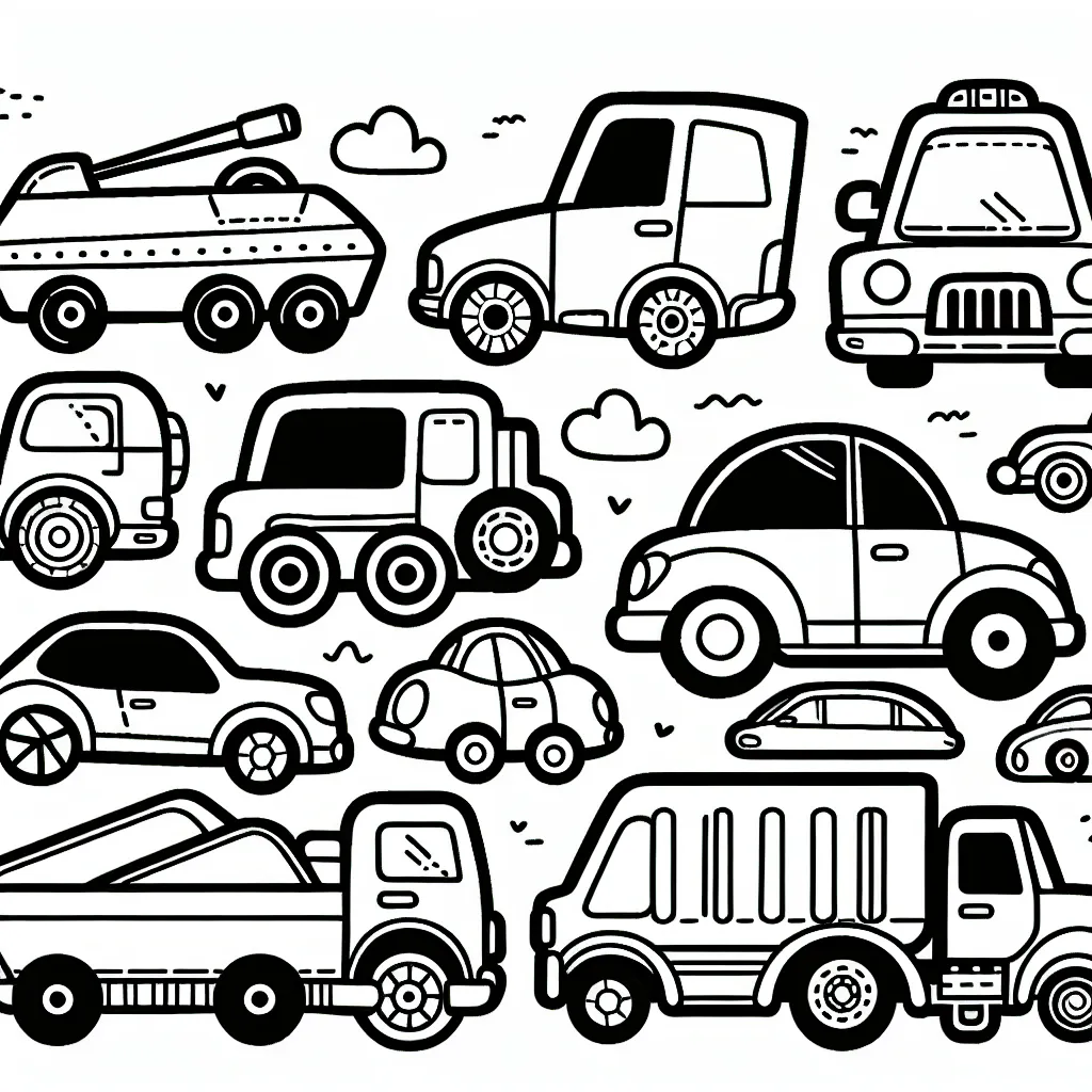 Dessine et colore les différentes marques de voitures présentes dans le monde entier.