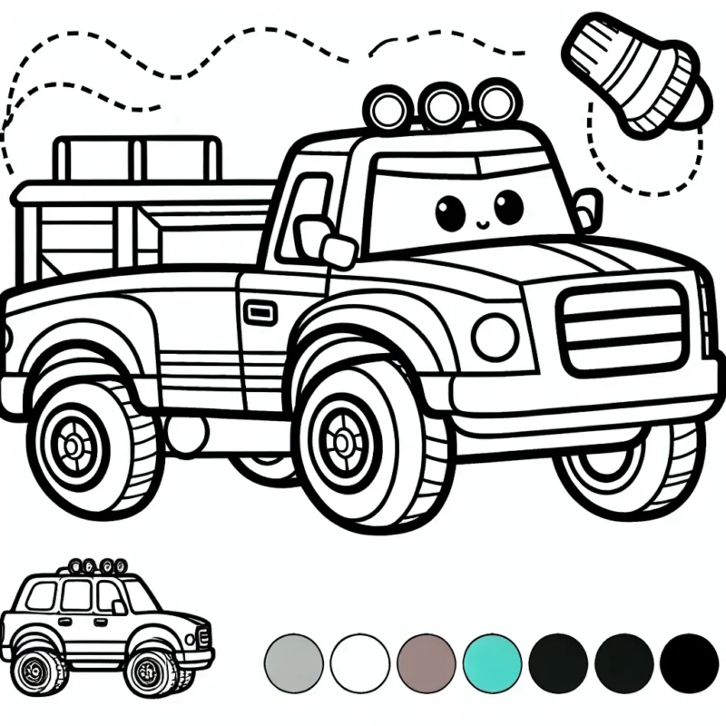 Coloriage sur le thème des voitures pour les enfants