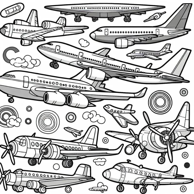 Imagine un voyage dans les cieux avec un assortiment de différents types d'avions. Des avions à réaction ultra-rapides aux avions de ligne majestueux, en passant par les petits avions à hélice vintage.