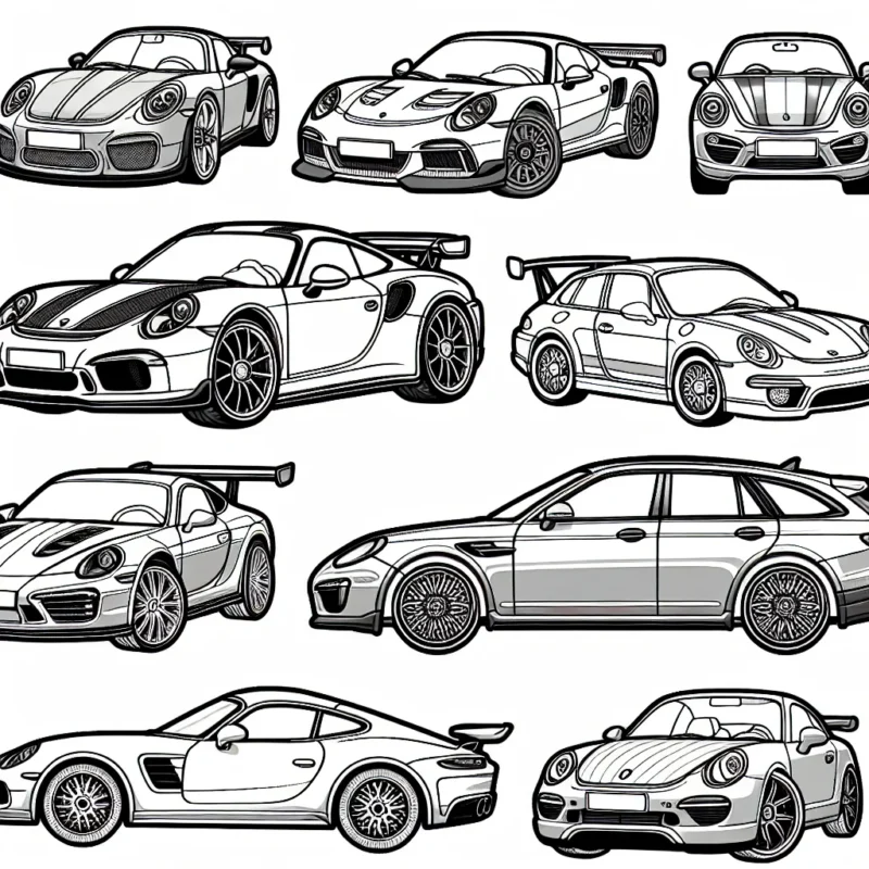 Un assortiment de voitures par marque pour que tu puisses les colorier à ta guise. Il y a des voitures de sport, des berlines de luxe, des SUVs robustes et des voitures compactes de marques comme Audi, BMW, Mercedes, Ford et beaucoup plus.