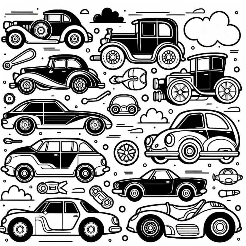 Dessine une série de voitures inspirées des plus célèbres marques automobile