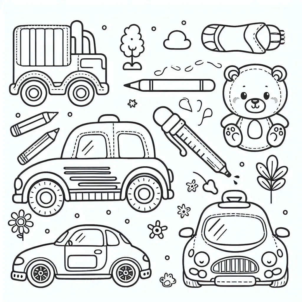 Colorie magnifiquement ta voiture préférée parmi des illustrations détaillées de différentes marques!