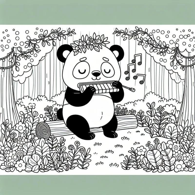 Imagine un panda qui joue de l'harmonica dans une forêt enchantée.