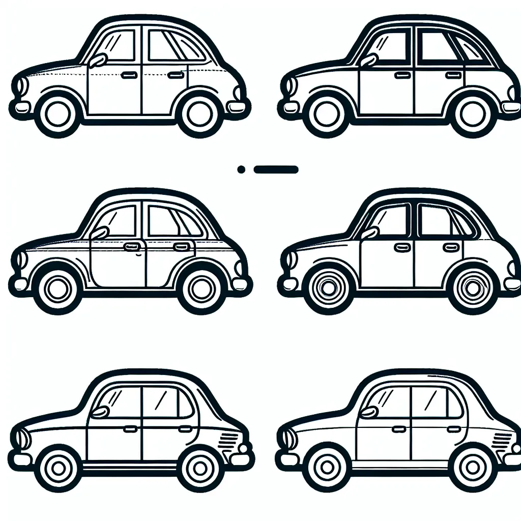 Dessine et Colorie des voitures Renault, Peugeot et Citroën