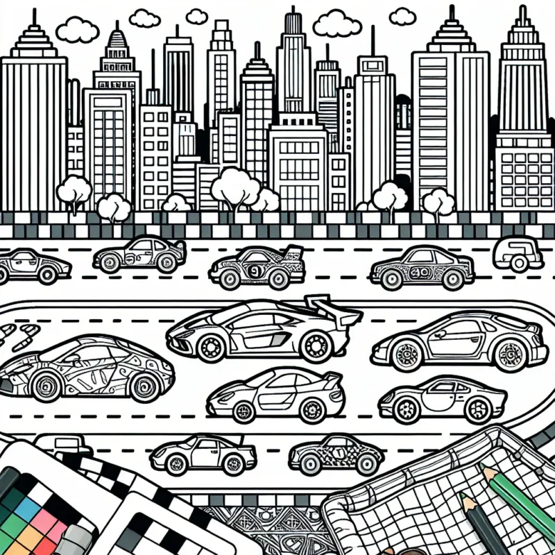 Un grand rallye automobile à travers la ville animée et colorée, avec différentes sortes de voitures. Des voitures classiques aux voitures de course ultra-modernes, partez à l'aventure pour colorer chaque voiture et détail de la ville.