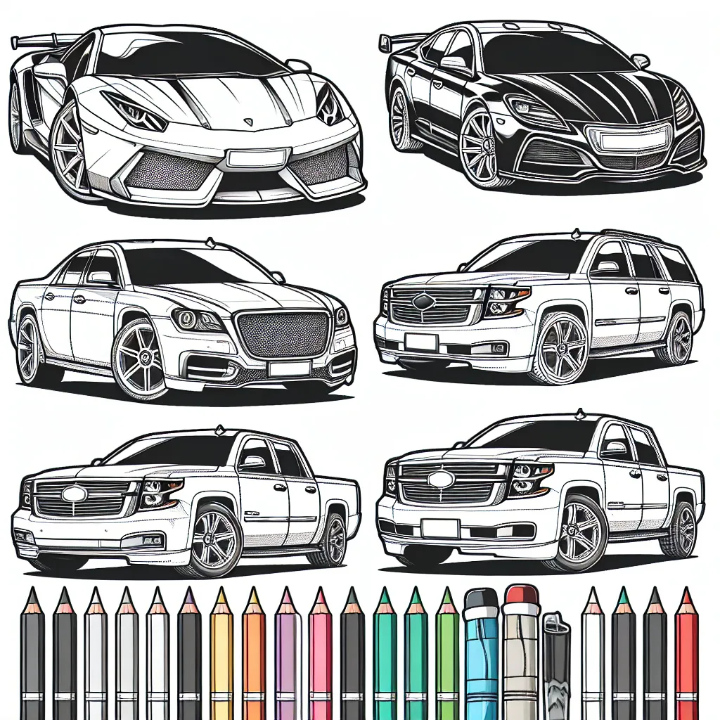 Choisissez votre marque de voiture préférée et coloriez-la à votre guise! Nous avons tous les grands constructeurs automobiles du monde entier: Ferrari, BMW, Mercedes, Ford, Toyota, Audi et plus encore. Chaque page de coloriage comporte une voiture de taille grandeur nature, ainsi que le logo de l'entreprise à colorier. Alors prenez vos couleurs et laissez libre cours à votre imagination!