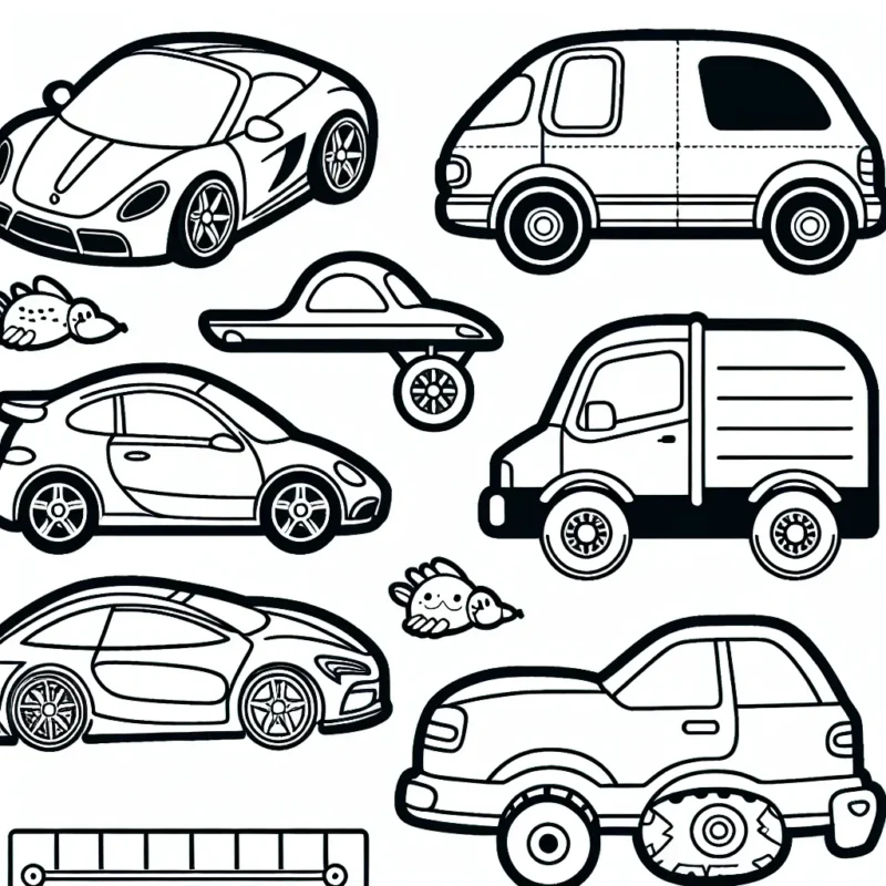 Découvre différentes marques de voitures en les coloriant!