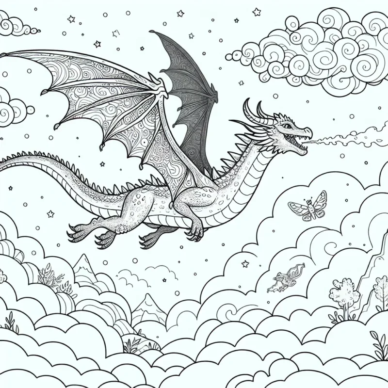 Imagines-toi en train de voler haut dans le ciel sur le dos d'un magnifique dragon. Quels animaux merveilleux vois-tu en voguant à travers les nuages?