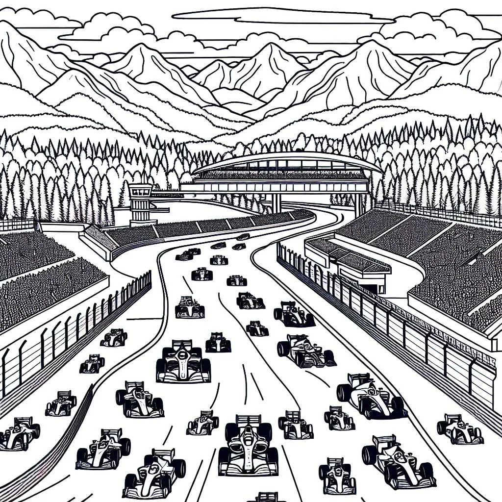 Un circuit bondé de voitures de course plus spectaculaires les unes que les autres se déploient sous les yeux émerveillés des spectateurs et dans un contexte pittoresque où montagnes, buildings et forêts se confondent à l'arrière-plan.